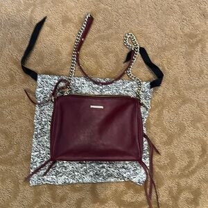 Jessica Mikhoff zip maroon leather convertible bag
